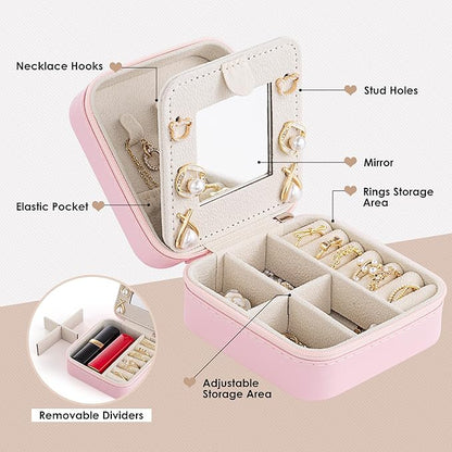 Birthday Gifts For Women - Initial Jewelry Box, Travel Jewelry Case, Small Travel Organizer, Graduation & Bridesmaid Gifts