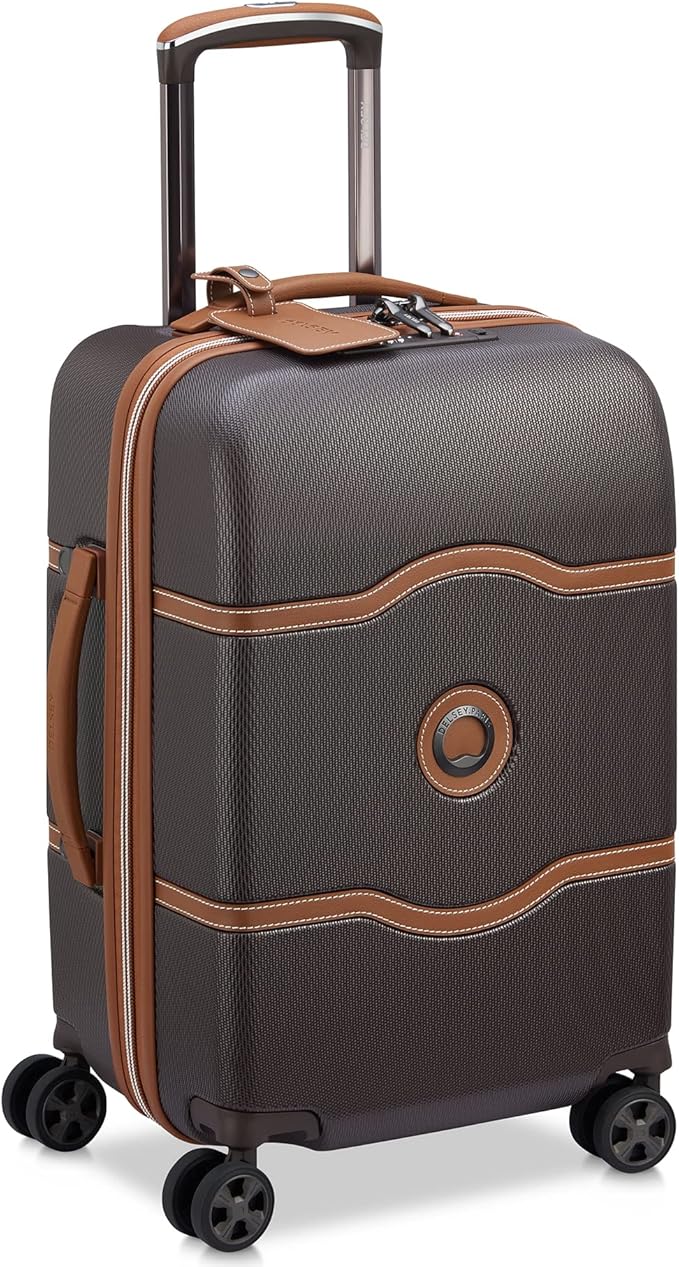 DELSEY PARIS Chatelet Air 2.0 Hardside Luggage with Spinner Wheels, Chocolate Brown, Carry on 19 Inch
