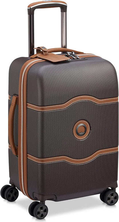 DELSEY PARIS Chatelet Air 2.0 Hardside Luggage with Spinner Wheels, Chocolate Brown, Carry on 19 Inch