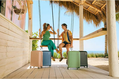 American Tourister Stratum 3.0 Carry-On Spinner, Airline Approved, Durable Hardside Luggage, Expands 1.5", RightHeight™ Adjustable Handle, Pink Blush