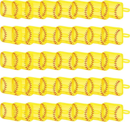 40 Pack Softball Clear PVC Makeup Bags Bulk, Cosmetic Pouch Waterproof Travel Small Pouches with Zipper for Men and Women Carry-on Traveling Essentials Bags