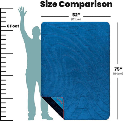 Rumpl Fleece Puffy Blanket with Fleece Liner and Weather Resistant Shell, 1-Person, Deepwater