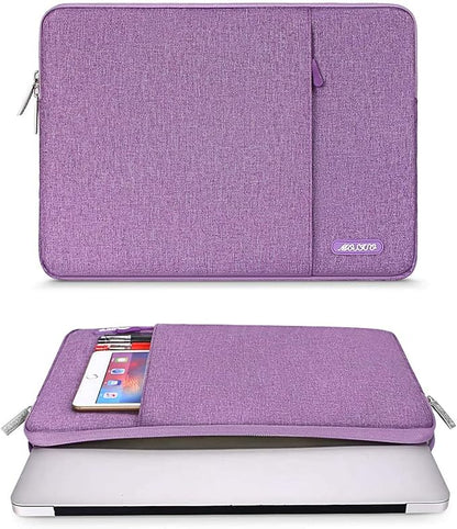 MOSISO Laptop Case 16 inch, 15-15.6 inch Laptop Sleeve Compatible with MacBook Pro 16 M4 M3 M2 M1, HP Acer Dell Lenovo ASUS Notebook, Polyester Vertical Computer Sleeve Bag with Pocket, Light Violet