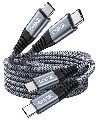 USB C to USB C Cable 60W [2Pack 6FT], USB Type C Fast Charging Cable for Car Durable Braided iPhone USB C Charger Cable USBC to USBC Cord for iPhone 17/16/15/Pro Max/Plus, Samsung Galaxy S23 and More