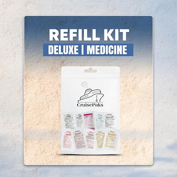 Cruise Essential On-The-Go Refill First Aid Kits | Travel Size | Deluxe | Travel Medicines
