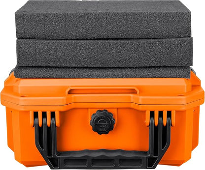 Eylar 11.8" Intact Series Compact Hard Camera Case, Lightweight and Durable Stacker Design with Foam (Orange)