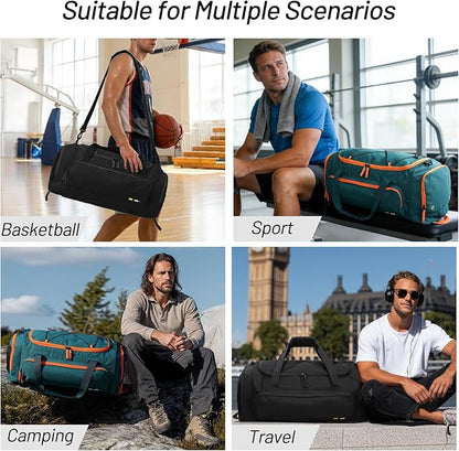 MIER Large Gym Bag for Men Sports Duffle Bag with Shoe Compartment 60L Lightweight Duffel Bags for Workout Fitness Travel