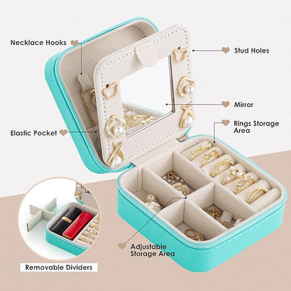 Birthday Gifts For Women, Initial Jewelry Box, Travel Jewelry Case, Gifts for Wife Girlfriend, Small Travel Jewelry Organizer, Gift for Girls, Graduation Gifts for Her, Bridesmaid Gifts