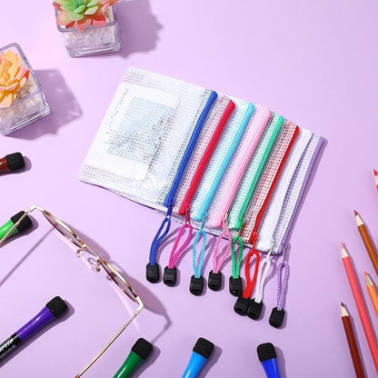 Jetec 32 Pcs Mesh Zipper Bags Toy Storage Bikini Organizer Bag Bolsas Para Guardar Trajes De Bano Waterproof Zipper Reusable Pouch Puzzle Multipurpose for Storage Office(Classic Color,5.1 x 4.1 Inch)