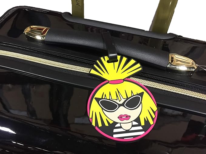 Betsey Johnson 26 Inch Checked Luggage Collection - Expandable Scratch Resistant (ABS + PC) Hardside Suitcase - Designer Lightweight Bag with 8-Rolling Spinner Wheels (Heart to Heart Black)