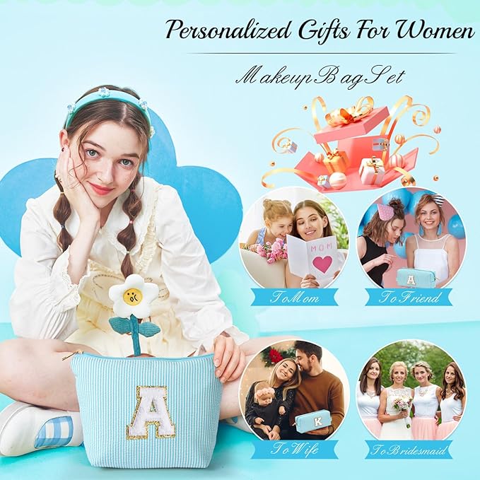 YOOLIFE Christmas Gifts For Teenage Girls Birthday Gift for Girls Makeup Bag Cosmetic Bag Teacher Gifts for 3 4 5 6 7 8 9 10 11 12 13 Year Old Girl Christmas Gift For Women E