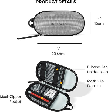 Sherpani Mini Co-Pilot, Travel Cable Bag, Cord Storage Organizer, Small Tech Pouch, Accessory Carrying Case, Travel Gift for Women (Sterling)