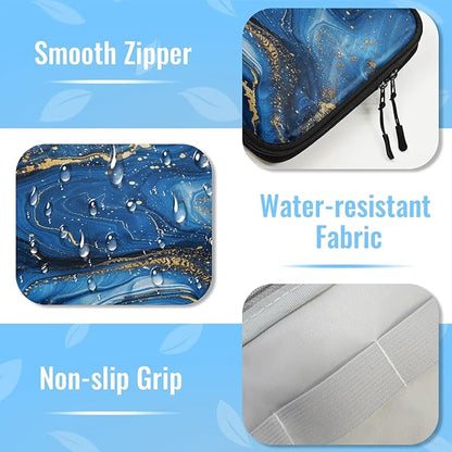 Cable Organizer Travel Blue Swirls Marble Electronics Tech Accessories Carry Pouch Waterproof Large Cord Organizer Case for Power Bank Charger Phone Earphone