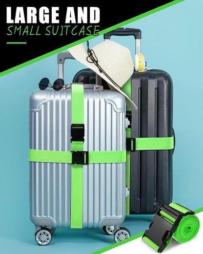 Saintrygo 12 Pack Luggage Straps for Suitcase TSA Approved Belts Wide Adjustable Packing Straps Travel Belts Accessories