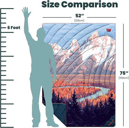 Rumpl Original Puffy Grand Teton National Park Blanket for Camping and Outdoors, V2, Grand Teton