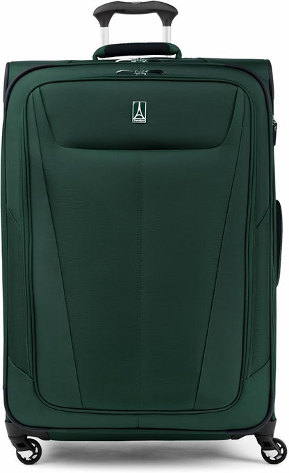 Travelpro Maxlite 5 Softside Expandable Luggage with 4 Spinner Wheels, Lightweight Suitcase, Men and Women, Forest Green, Checked-Large 29-Inch