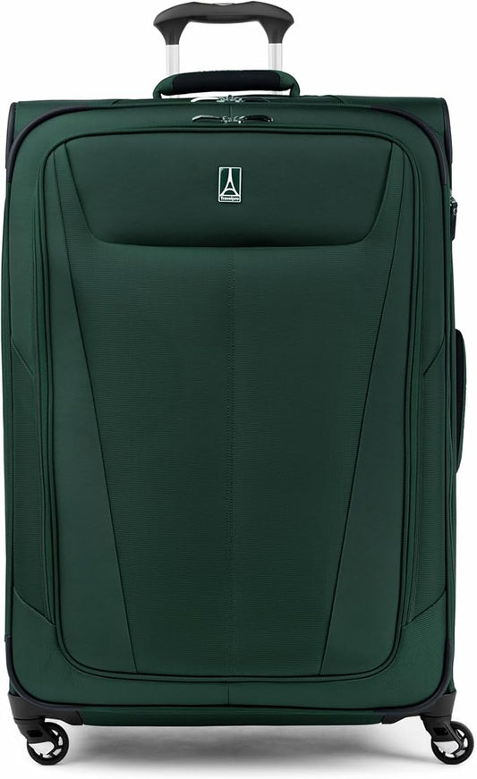 Travelpro Maxlite 5 Softside Expandable Luggage with 4 Spinner Wheels, Lightweight Suitcase, Men and Women, Forest Green, Checked-Large 29-Inch