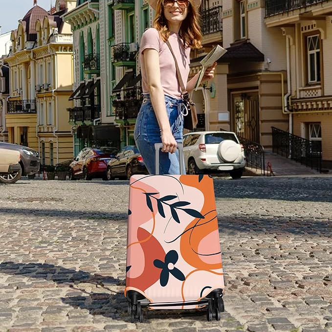 Travel Luggage Cover Suitcase Protector Fits 18-32 Inch Wheel Covers PatternedTravel Related Items Flower Luggage Protector Elastic L
