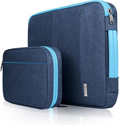 Voova Laptop Sleeve Case 13 14 Inch Compatible with MacBook Air 13 M2/3/4, MacBook Pro 13/14,13.5”Surface Laptop 4/5, 2 in 1 Waterproof Computer Bag with Detachable Accessory Pouch, Navy Blue