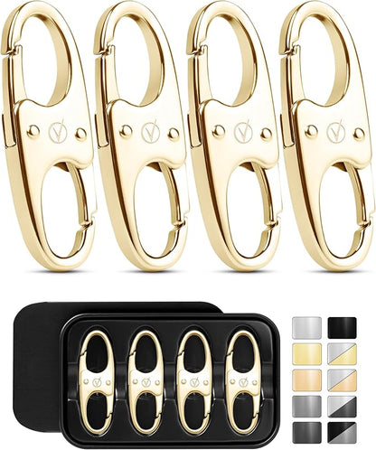 Vantamo Premium 4 Zipper Clips Anti Theft for Backpack, Luggage & Purse, Pull Replacement Zipper Locks, Purse Clip for Travel