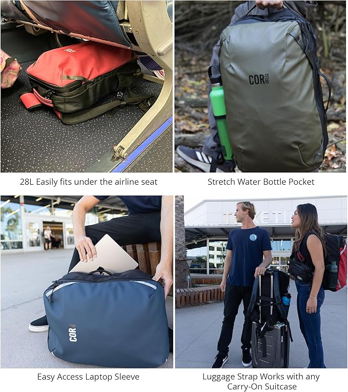 Carry On Travel Backpack Bundle | Island Hopper Travel Backpack with Toiletry Bag and Compression Packing Cube Set