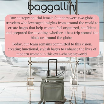 Baggallini Expandable Underseat Carry-On - Lightweight Travel Luggage Carry On Weekender with Wheels