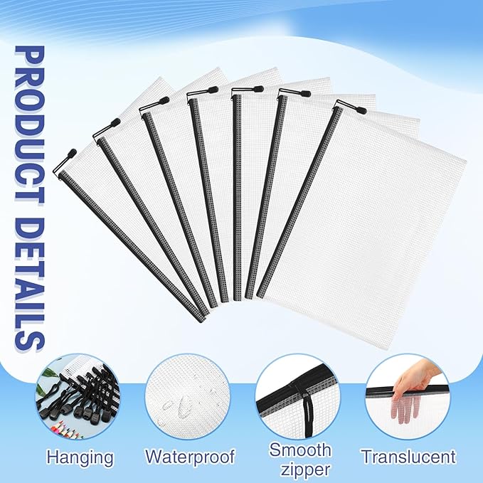 Jetec 32 Pcs Mesh Zipper Bags Toy Storage Bikini Organizer Bag Bolsas Para Guardar Trajes De Bano Waterproof Zipper Reusable Pouch Puzzle Multipurpose for Storage Office(Black,15 x 11 Inch)