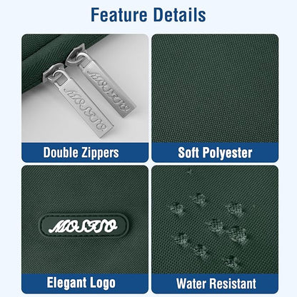 MOSISO Laptop Case 12.3 inch, 11.6-12.3 inch Laptop Sleeve Compatible with MacBook Air 11.6, Acer HP Dell Lenovo Samsung, Surface Pro, Polyester Vertical Computer Sleeve Bag with Pocket,Midnight Green