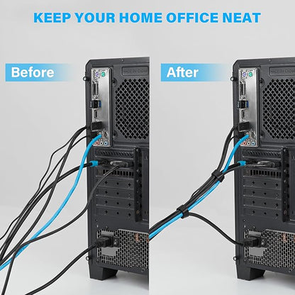 90 PCS Reusable Cable Ties 4+6+8 Inch, Adjustable Hook and Loop Straps for Cord Organization, Wire Management - Home, Office, Garage