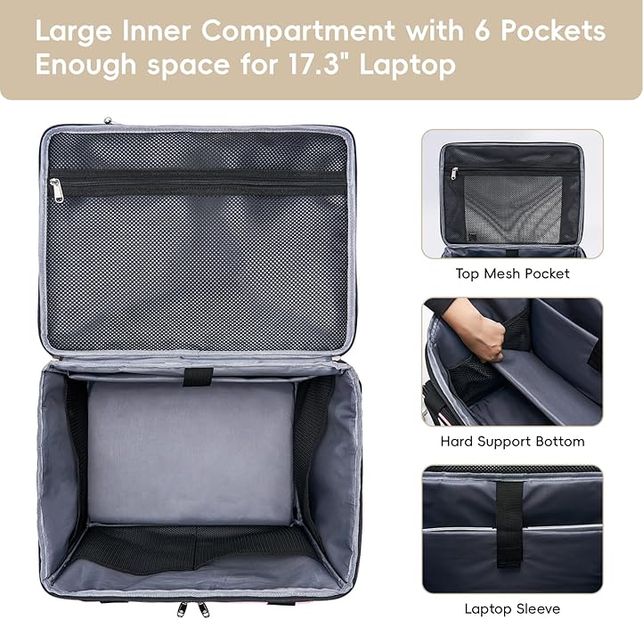 2025 Rolling Teacher Tote Bag with 15.6" Laptop Compartment