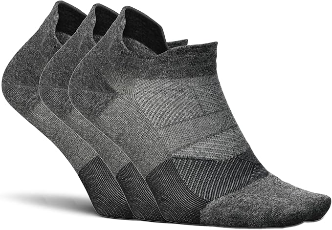Feetures Elite Light Cushion No Show Tab Athletic Ankle Socks - Sport Sock with Targeted Compression