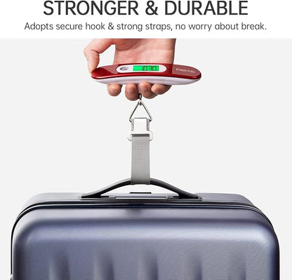 FREETOO Luggage Scale Portable Digital Hanging Scale for Travel, Suitcase Weight Scale with Superior Piano Lacquer 110 Lb/ 50Kg Capacity, Battery Included