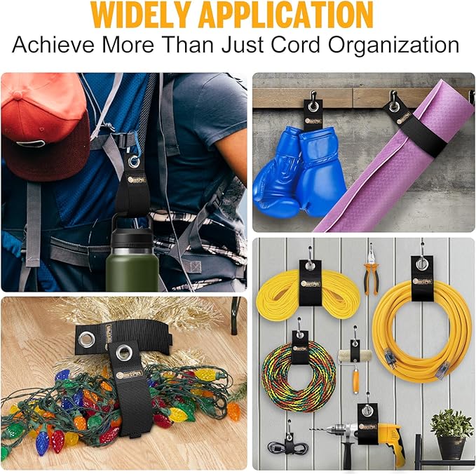 Storage Straps Christmas Stocking Stuffers for Men Gifts Gadgets Extension Cord Holder Tools Extension Cord Organizer Storage Cable Straps Cord Wrap for Hoses Rope RV Workshop Garage Organization