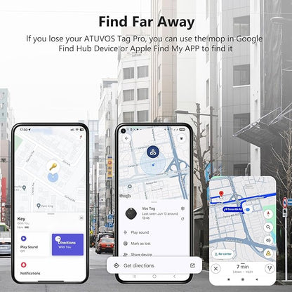 ATUVOS 2025 New Upgraded Dual System Air Tracker Tags-4 Pack, Compatible with iOS Apple Find My & Android Google Find Hub APP (Not for Huawei), Bluetooth Tracker for Keys, Luggage, Backpack, Suitcases