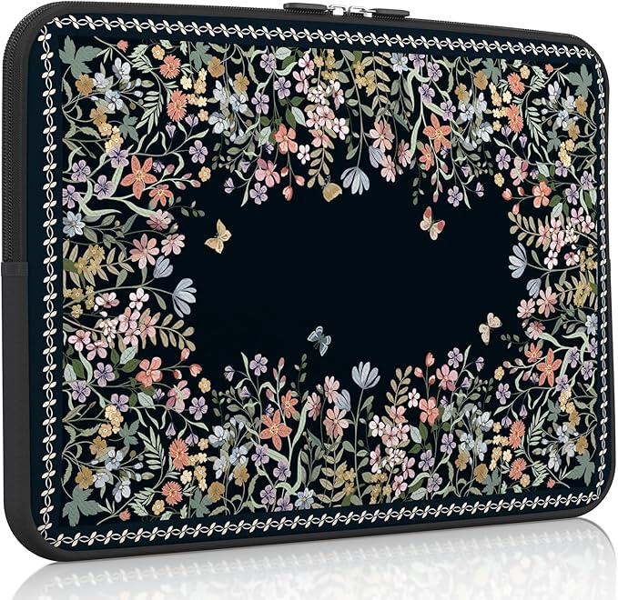 iCasso Laptop Sleeves 13 inch,Cute Laptop Carrying Case Black,13-13.6 inch Computer Sleeve Bag Compatible with MacBook Air Pro 13/14, HP Dell ASUS Lenovo Chromebook Notebook
