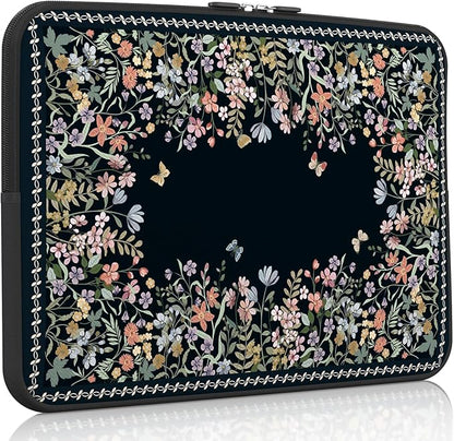 iCasso Laptop Sleeves 13 inch,Cute Laptop Carrying Case Black,13-13.6 inch Computer Sleeve Bag Compatible with MacBook Air Pro 13/14, HP Dell ASUS Lenovo Chromebook Notebook