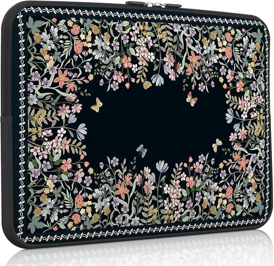 iCasso Laptop Sleeves 13 inch,Cute Laptop Carrying Case Black,13-13.6 inch Computer Sleeve Bag Compatible with MacBook Air Pro 13/14, HP Dell ASUS Lenovo Chromebook Notebook