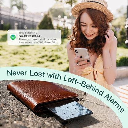 Smart Tracker [Apple MFi Certified] with Apple Find My, Bluetooth Wallet Finder, Smart Tag GPS Locator Tracking Device, 5-10 Staying Power, Item Finder for Keys, Wallet, Luggage, Pet, Bag