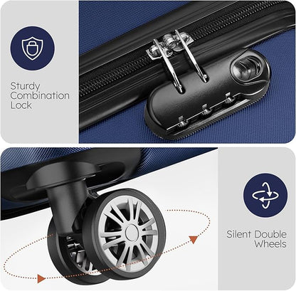 11 Piece Travel Luggage Sets(20″24″28″32″), 4 Piece Hardshell Suitcase with Wheels, 20inch Carry on Luggage, 24inch 28inch 32inch Checked Luggage with 7PC Packing Bags
