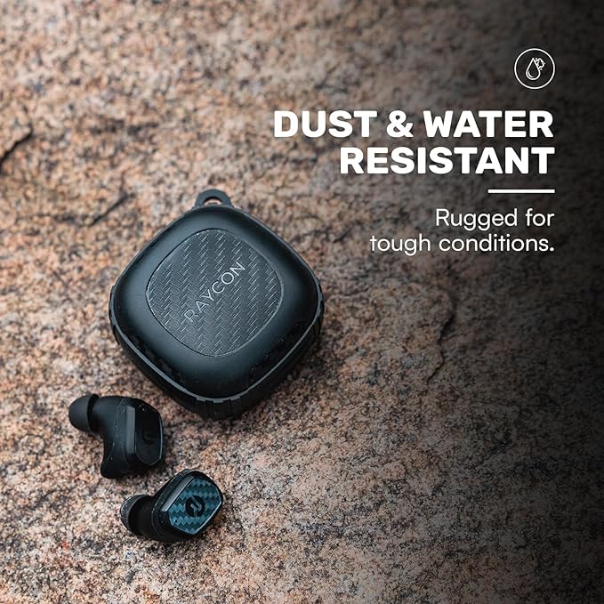 Raycon Impact Earbuds Military-Grade Impact Resistant, IP67 Bluetooth Earbuds with Stereo Sound, 90 Hours of Battery Life, Active Noise Cancellation (Black)