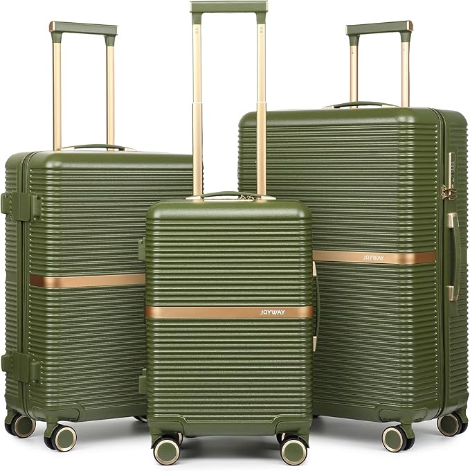 Joyway Lightweight Carry-On Luggage 20 Inch with Spinner Wheels, TSA Lock, Durable ABS Hardshell Suitcase for Business & Travel (Dark Green, 20/24/28 Inch)