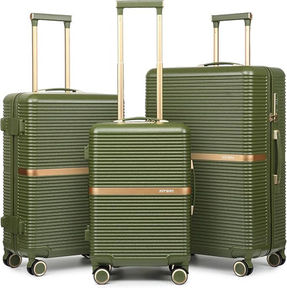 Joyway Lightweight Carry-On Luggage 20 Inch with Spinner Wheels, TSA Lock, Durable ABS Hardshell Suitcase for Business & Travel (Dark Green, 20/24/28 Inch)