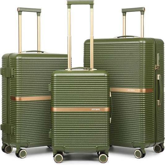 Joyway Lightweight Carry-On Luggage 20 Inch with Spinner Wheels, TSA Lock, Durable ABS Hardshell Suitcase for Business & Travel (Dark Green, 20/24/28 Inch)