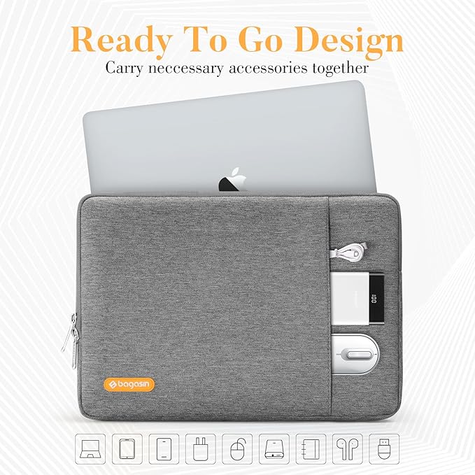 Laptop Sleeve 13 inch Case Bag Compatible withMacBook Air M4 M3 M2 M1 2025-2018 / Pro M2 M1 2025-2016, Polyester Vertical Computer Sleeve Bag with Pocket