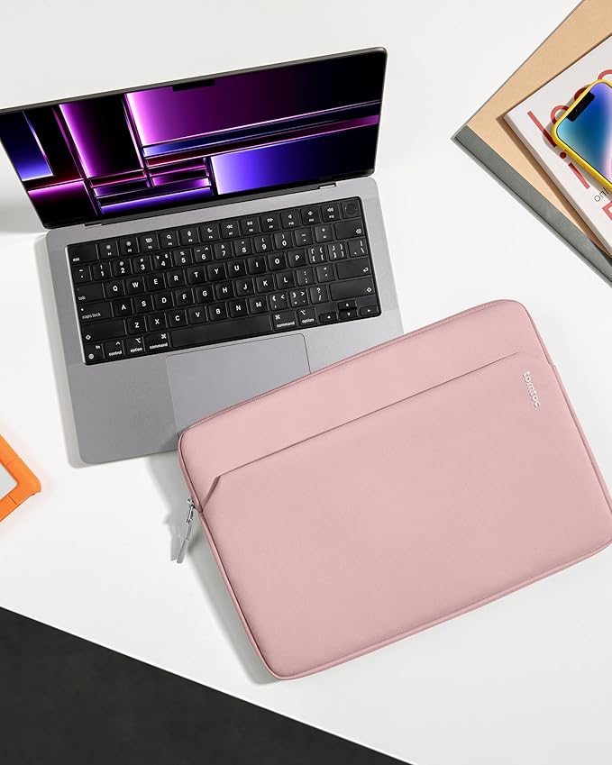 tomtoc Slim Laptop Sleeve for 14-inch MacBook Pro M5/M4/M3/M2/M1 Pro/Max 2025-2021, Water-Resistant Protective Case for 13.8 Inch Surface Laptop AI PC, Accessory Bag