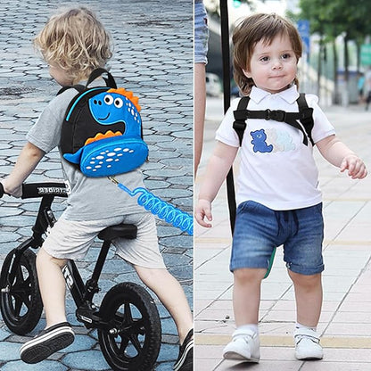 Accmor Toddler Backpack Leash, Cute Dinosaur kids Harness Backpacks with Anti Lost Wrist Link, Adorable Child Backpack Mini Bag Wristband Tether Strap Leashes for Baby Boys Girls Ages 1-3 Years