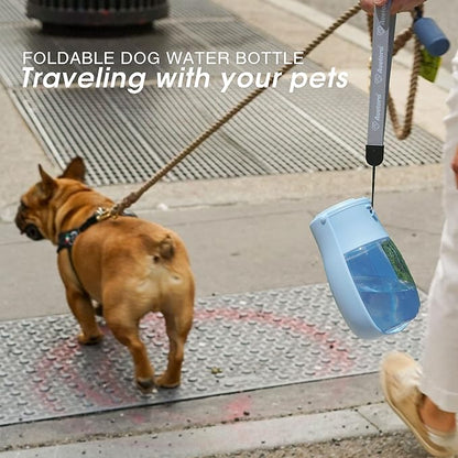 Foldable Dog Water Bottle, Portable Water Dispenser for Cat, Rabbit, Puppy and Small Animals, The Perfect Dog Gifts and Dishwasher Safe Pet Accessories for Walking, Hiking, Travel