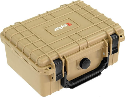 Eylar Protective Camera Hard Case Water & Shock Proof w/Foam, TSA Standards 9.12 inch 7.56 inch 4.37 inch (Tan FDE)