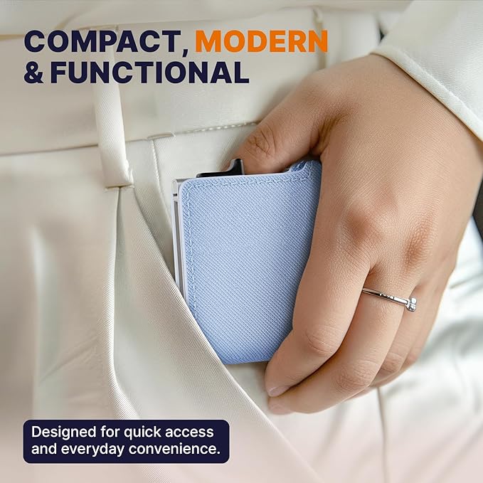 Conceal Plus Small RFID Wallet for Women, Slim Compact RFID Blocking Credit Card Holder Womens Wallet, Smart Pop Up Minimalist Card Case, Holds 4-6 Standard Cards Plus Cash & ID, Compact Travel Wallet