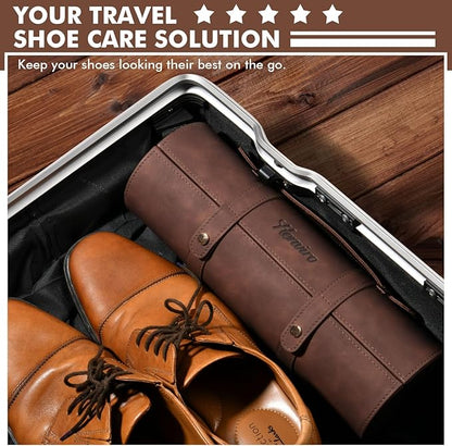 Henviro Leather Shoe Polish Kit - Birthday Gifts for Men, Dad, Shoe Shine Kit, Leather Boot Care Kit, Mens Gifts Ideas